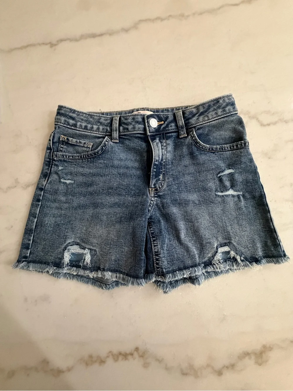 SO Kids Denim & Knit Shorts Bundle - Blue, Olive & Light Blue Tie-Dye